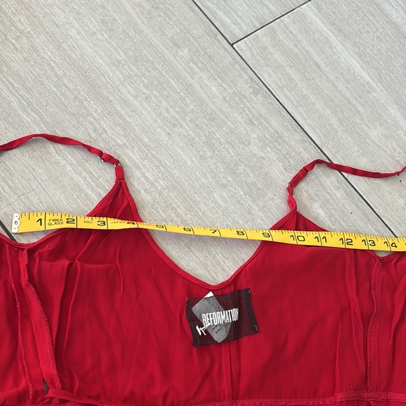 Reformation 100% Silk Getty Red Wrap Dress - Picture 11 of 11